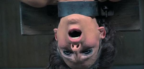  Enslaved mature pussytoyed while upside down